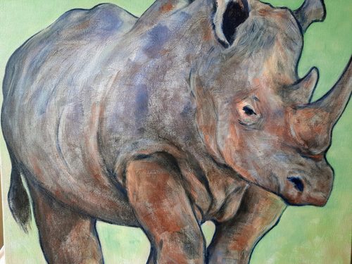 Acrylic, The Mighty Rhino.